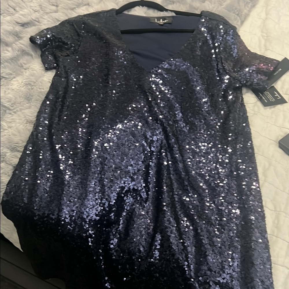 Lulu's Navy Sequin Gown